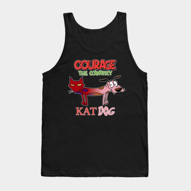 Courage The Cowardly KatDog Tank Top by deadEYEZ